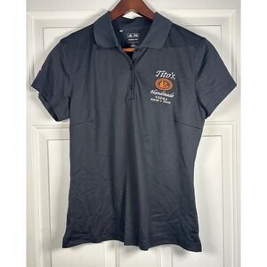 Adidas Titos Handmade Vodka Polo Shirt Womens Medium Black Climalite Golf Top